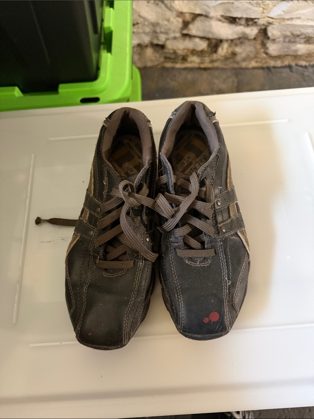 Skechers Men's Lace-Up Sneakers in Brown and Gray